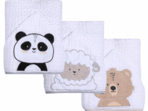 Toalha De Banho Soft Papi Friends C/ Capuz 90Cm X 75Cm - 3 camadas [100%Fralda]