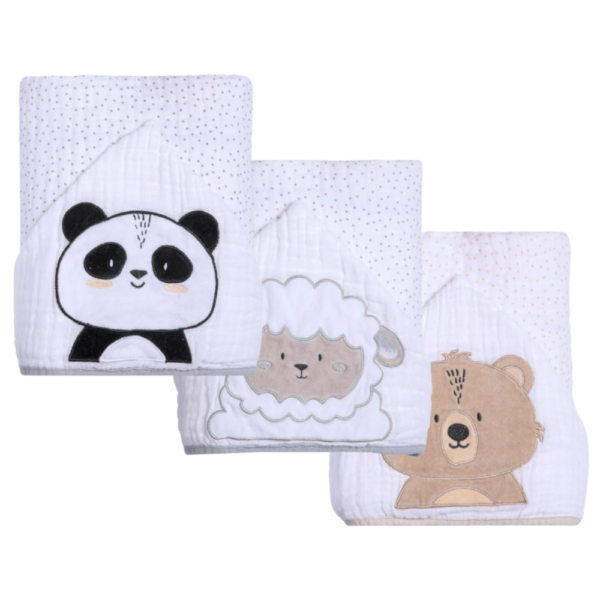 Toalha De Banho Soft Papi Friends C/ Capuz 90Cm X 75Cm - 3 camadas [100%Fralda]