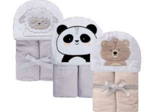 Toalha De Banho Felp. Papi Friends Forrada C/Capuz Bord. 90Cm X 70Cm 2 camadas [Atoalhada+Fralda]