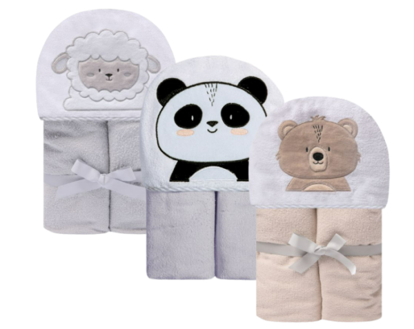 Toalha De Banho Felp. Papi Friends Forrada C/Capuz Bord. 90Cm X 70Cm 2 camadas [Atoalhada+Fralda]