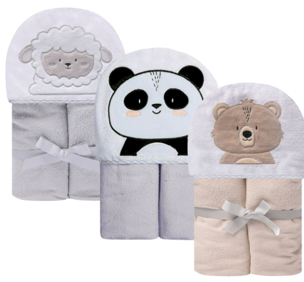 Toalha De Banho Felp. Papi Friends Forrada C/Capuz Bord. 90Cm X 70Cm 2 camadas [Atoalhada+Fralda]