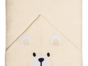 Toalha De Banho Urso Atoalhada Bord. Karinho Forrada C/ Capuz De Centro 90Cm X 70Cm - 2 camadas [Atoalhada + Fralda]