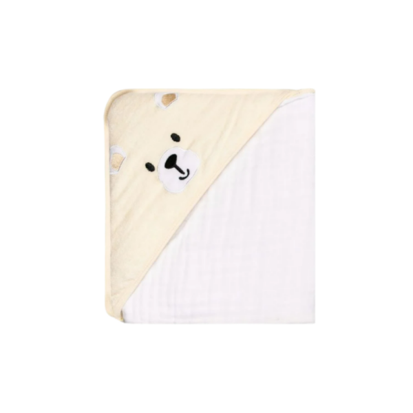 Toalha De Banho Urso Soft Karinho C/ Capuz De Canto 80Cm X 80Cm - 1 camadas [100% fralda]