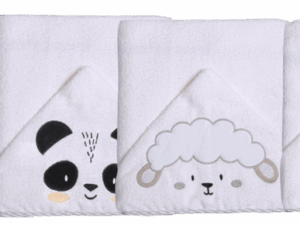 Toalha de banho Toalhão Felpudo Papi Friends Forrado C/Capuz Bord. 1,10M X 80Cm- 2 camadas [Atoalhado+Fralda]