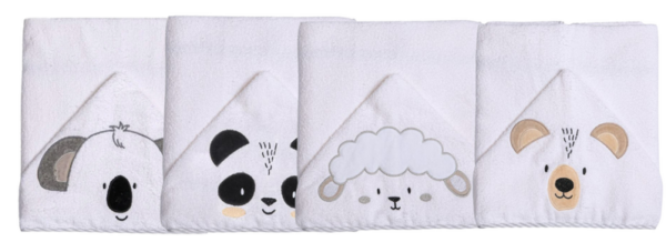 Toalha de banho Toalhão Felpudo Papi Friends Forrado C/Capuz Bord. 1,10M X 80Cm- 2 camadas [Atoalhado+Fralda]