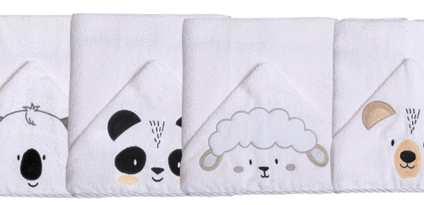 Toalha de banho Toalhão Felpudo Papi Friends Forrado C/Capuz Bord. 1,10M X 80Cm- 2 camadas [Atoalhado+Fralda]