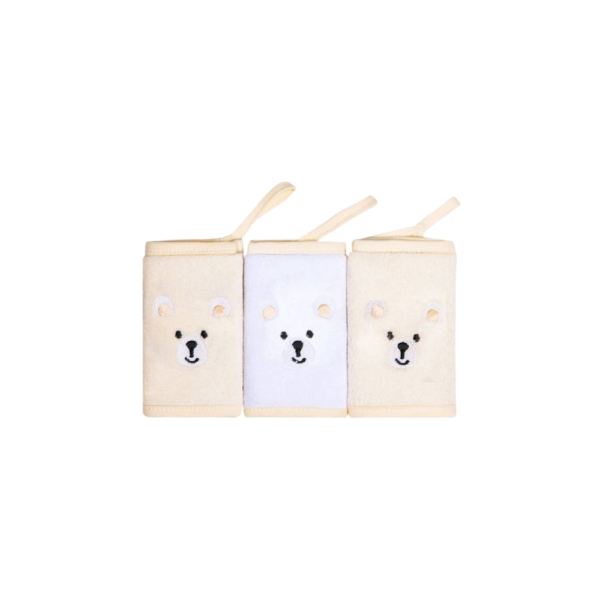 Babete Paninho De Boca Malha ou atoalhada Com Prendedor De Chupeta Estampado 28Cm X 28Cm  03 Un